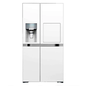یخچال ساید بای ساید دوو مدل DS-3330MW با طراحی مدرن و سفید.