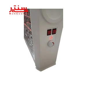 نمای کناری بخاری برقی فن دار برفاب مدل qh2200 و دکمه روشن و خاموش